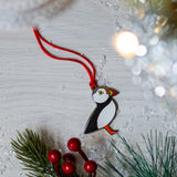 puffin tree decoration, stocking filler for bird-lover, bird secret santa gift, bird bauble, bird xmas tree decoration, sea bird decoration, puffin gift