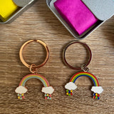 rainbow gift, pastel rainbow, rainbow keyrings