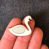 swan accessory, swan lover, swan brooch, swan jewellery, swan enamel pin, swan pin badge, white swan, swan lapel pin, swan badge, swan gift, enamel pin badge, chameleon and co enamel pin