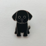 cute black labrador puppy pin badge