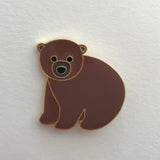 brown bear enamel pin badge