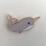 narwhal pin badge