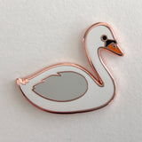 swan enamel pin badge