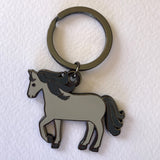 grey-horse-keyring-pony-keychain