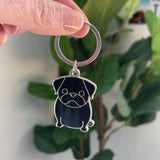 black-pug-dog-key-ring