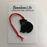 black bear ornament, black bear xmas decoration, black bear christmas decoration, black bear tree decoration, black bear bauble