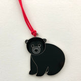 black bear ornament, black bear xmas decoration, black bear christmas decoration, black bear tree decoration, black bear bauble