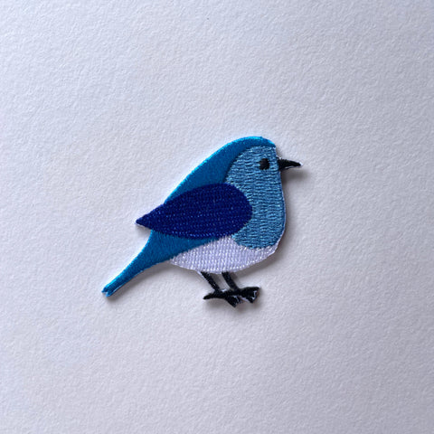 blue bird patch, bluebird patch, bluejay patch, bluebird embroidered patch, bluebird iron on patch