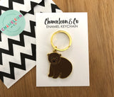 Brown Bear Enamel Keyring