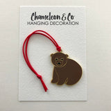 brown bear ornament, brown bear decoration, brown bear hanging decoration, brown bear christmas ornament, brown bear xmas ornament, bear bauble, bear ornament