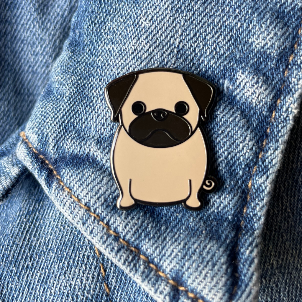 Pug Dog Enamel Pin Badge