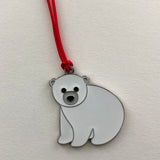 polar bear ornament, polar bear christmas tree decoration, polar bear bauble, polar bear xmas decoration, polar bear hanging decoration