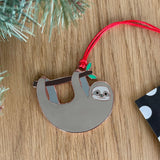 sloth ornament, sloth christmas decoration, sloth christmas tree, sloth xmas tree, sloth lover, sloth gift, sloth secret santa