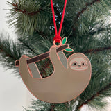 sloth ornament, sloth christmas decoration, sloth christmas tree, sloth xmas tree, sloth lover, sloth gift, sloth secret santa