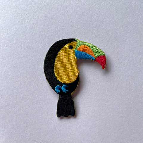 toucan patch, bird patch, tropical patch, toucan embroidered patch, toucan iron on patch, toucan accessory