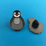 cute enamel pin, penguin lapel badge, penguin badge, penguin brooch, penguin gift