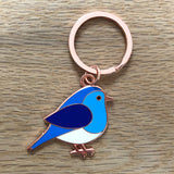 blue bird keyring, blue bird keychain, blue bird key ring, bluebird, enamel keyring, enamel keychain, bird gift, bird gift grandparent, gift for gardener