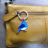 blue bird keyring, blue bird keychain, blue bird key ring, bluebird, enamel keyring, enamel keychain, bird gift, bird gift grandparent, gift for gardener