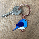 blue bird keyring, blue bird keychain, blue bird key ring, bluebird, enamel keyring, enamel keychain, bird gift, bird gift grandparent, gift for gardener