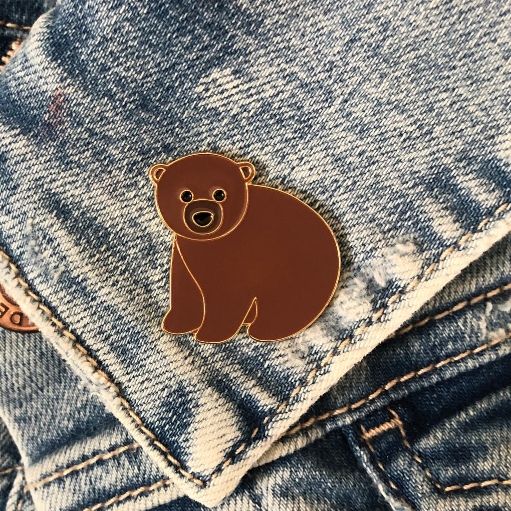 Cute Brown Bear Enamel Pin