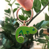 chameleon keyring, green keyring, chameleon keychain, chameleon key ring, chameleon house warming gift