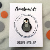 penguin enamel pin, baby penguin pin, baby penguin badge