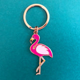 flamingo keyring, flamingo keychain, flamingo key ring, flamingo accessory, flamingo enamel keyring, enamel keyring, pink keyring, tropical keyring, hard enamel keyring, hard enamel keychain