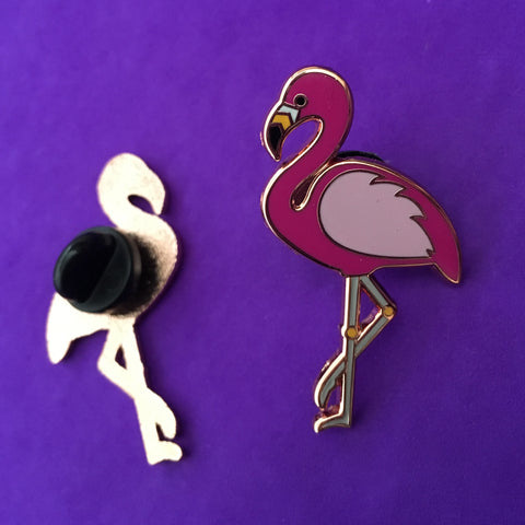 Blucome Enamel Flamingo Birds Brooches For Women Gold Color Alloy Broches Lapel