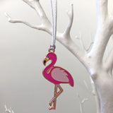 flamingo xmas decoration, flamingo bauble, flamingo christmas tree decoration, tropical tree decoration
