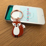 fox keyring, fox keychain, fox keyring, fox key chain, woodland fox, fox accessory, fox gift, back to school gift, housewarming gift, gift for fox lover, gift for fox collector, fox present, fox gift for friend