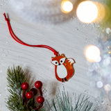 fox christmas tree decoration, fox xmas tree decoration, fox gift, fox christmas gift, fox secret santa gift, gift for fox lover, animal christmas tree decoration, animal christmas bauble
