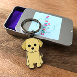 yellow puppy keyring