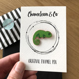 chameleon enamel pin, chameleon badge, green pin badge, green enamel pin, chameleon accessory, chameleon lapel pin, chameleon brooch