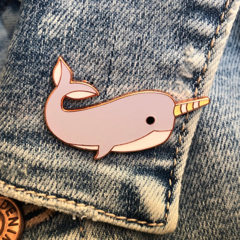 narwhal pin badge, narwhal enamel pin, narwal lapel pin, narwhal badge, narwhal, cute narwhal, narwhal accessory, narwhal jewellery