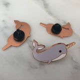 narwhal pin badge, narwhal enamel pin, narwal lapel pin, narwhal badge, narwhal, cute narwhal, narwhal accessory, narwhal jewellery