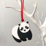 panda christmas decoration, panda christmas tree decoration, panda xmas decoration, unusual christmas tree bauble, panda hanging decoration, panda bauble, kids bauble, bauble for child, panda lover gift