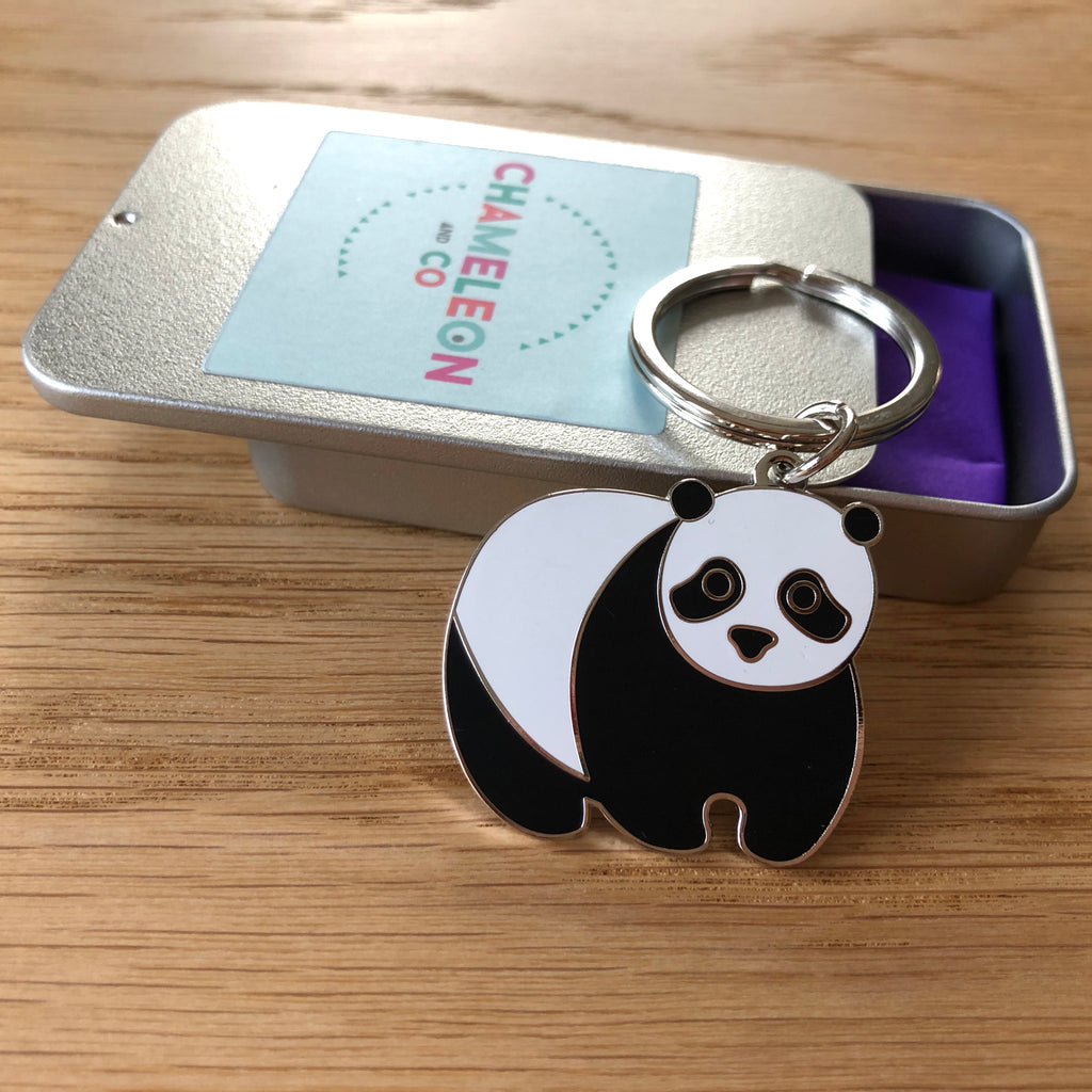 panda keyring, panda key ring, panda keychain, panda gift, gift for panda lover