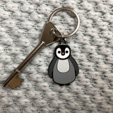 penguin keyring, penguin key ring, penguin gift, hard enamel keyring, christmas keyring, christmas gift for boy, secret santa gift, stocking filler, penguin