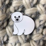 polar bear enamel pin. polar bear pin badge, polar bear lapel pin, polar bear badge, cute polar bear gift, polar bear stocking filler, polar bear secret santa gift