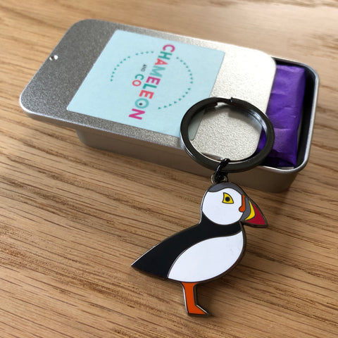 puffin keyring, puffin keychain, puffin key ring, puffin gift