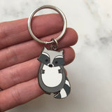 raccoon keyring, raccoon key ring, raccoon keychain, raccoon key fob, raccoon accessory, cute raccoon, raccoon gift, gift for raccoon lover, hard enamel keyring, enamel keyring, cute animal keyring