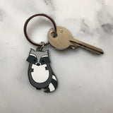 raccoon keyring, raccoon key ring, raccoon keychain, raccoon key fob, raccoon accessory, cute raccoon, raccoon gift, gift for raccoon lover, hard enamel keyring, enamel keyring, cute animal keyring