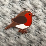 repair shop robin, jay baldes robin badge, robin pin badge, christmas pin badge, robin enamel pin, robin badge, bird enamel pin, gift for bird lover, pin for christmas jumper, robin