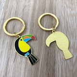toucan keyring, toucan keychain, toucan key ring, toucan key chain, toucan accessory, tropical accessory, summer keyring, tropical keyring, toucan gift, keyring gift, enamel keyring, toucan enamel keyring, bird keyring