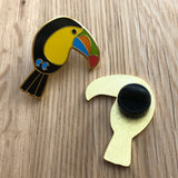 toucan pin badge, toucan enamel pin